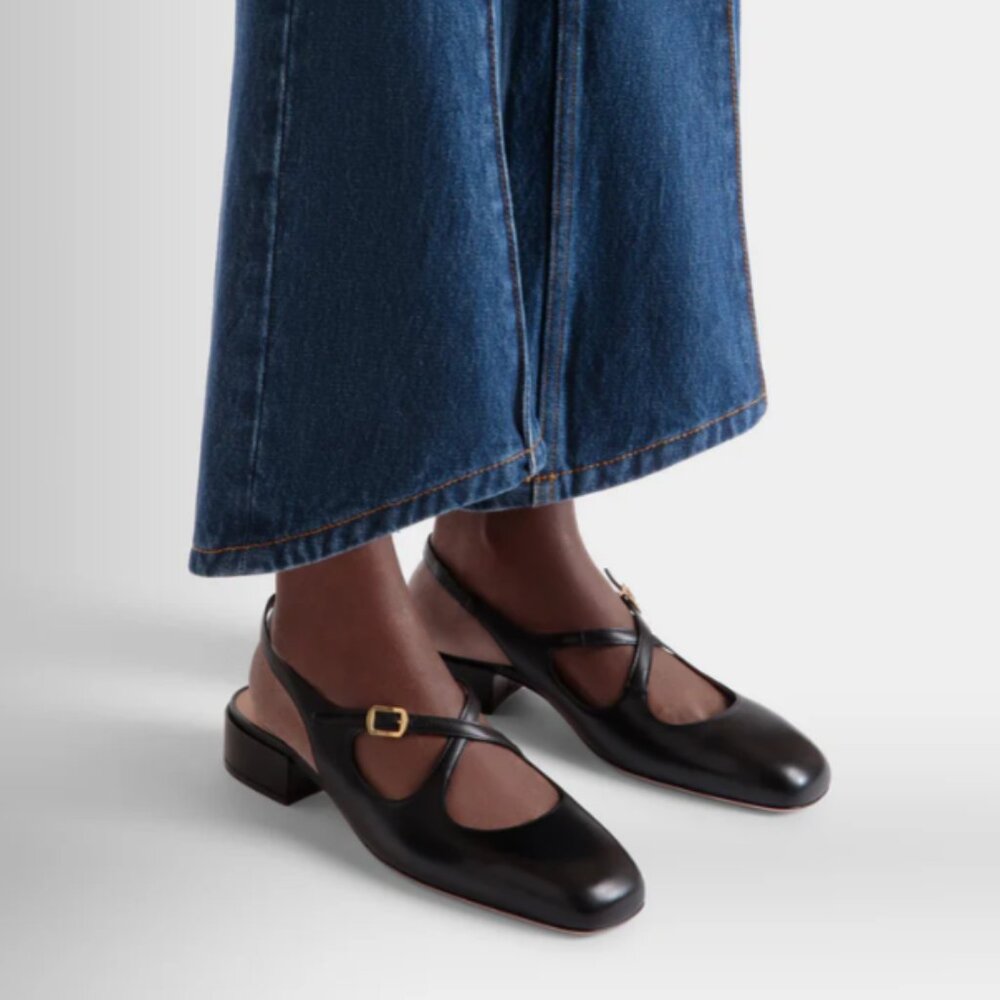 NWT and BOX Only tried on NEVER WORN Bally 30mm leather slingback pumps x-strap - Picture 3 of 5